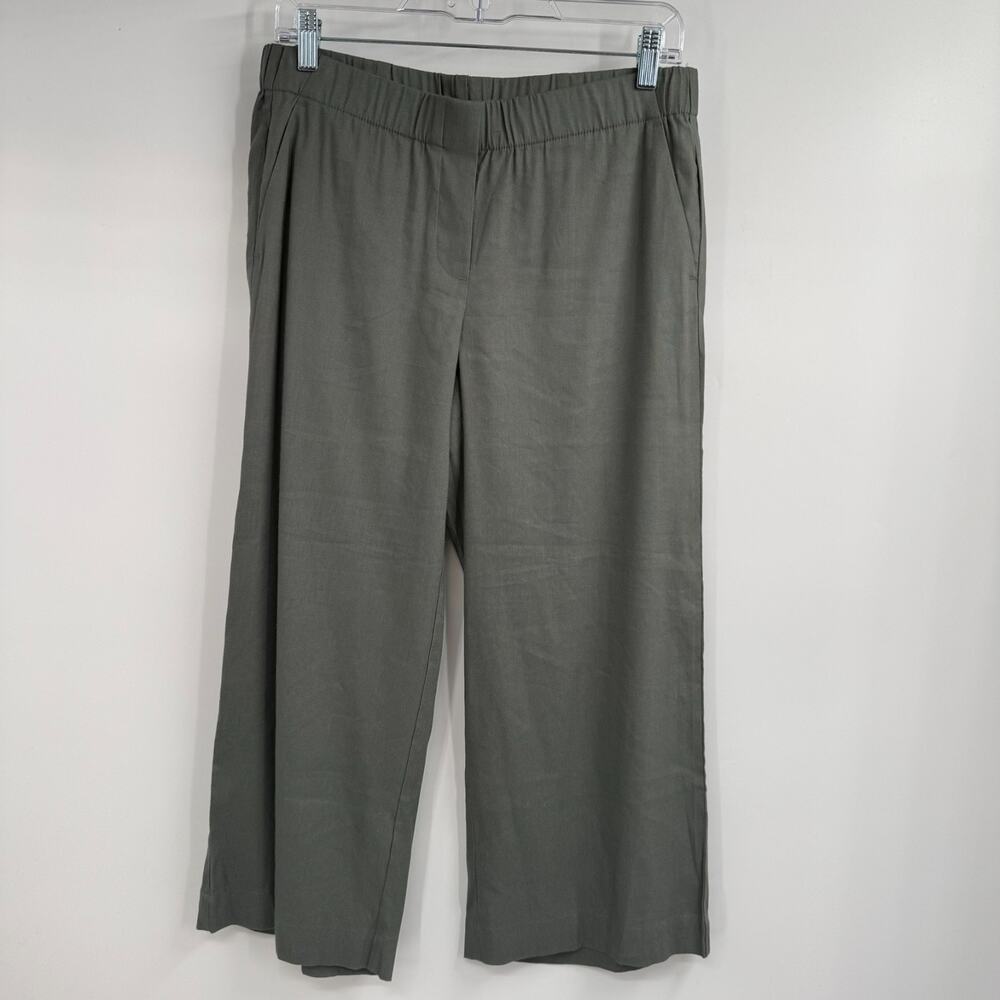 J. Jill Olive Green Cropped Wide-Leg Pants